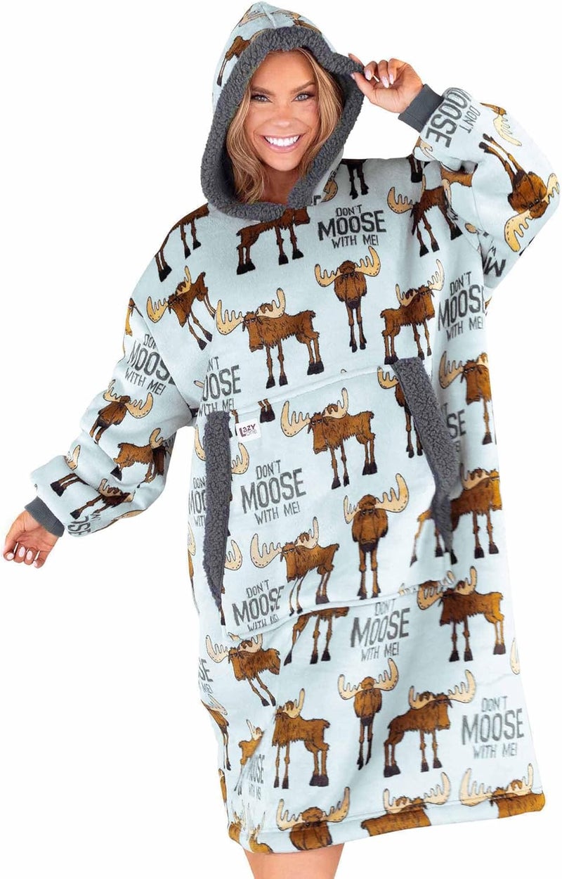 Lazy One LazyOne Oversized Blanket Hoodie, Oversized Hoodies for Women and Men, One Size Fits All Wearable Blankets - Image 1